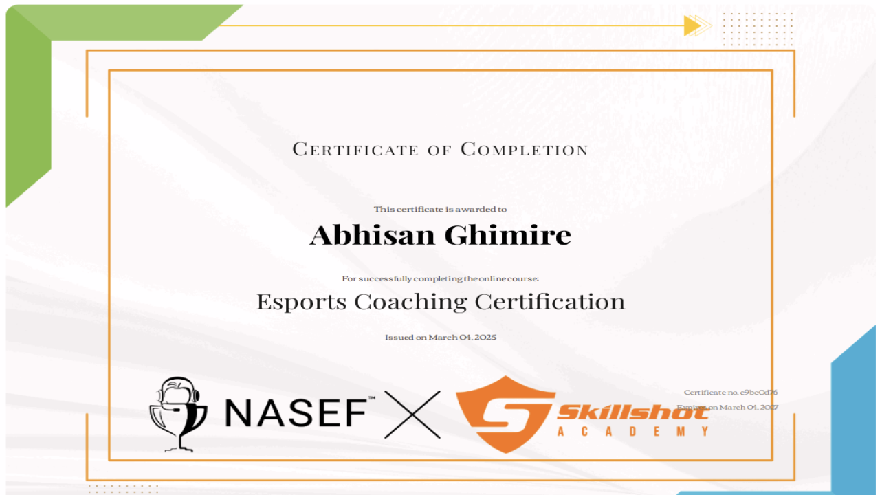 Esports Coaching Certification